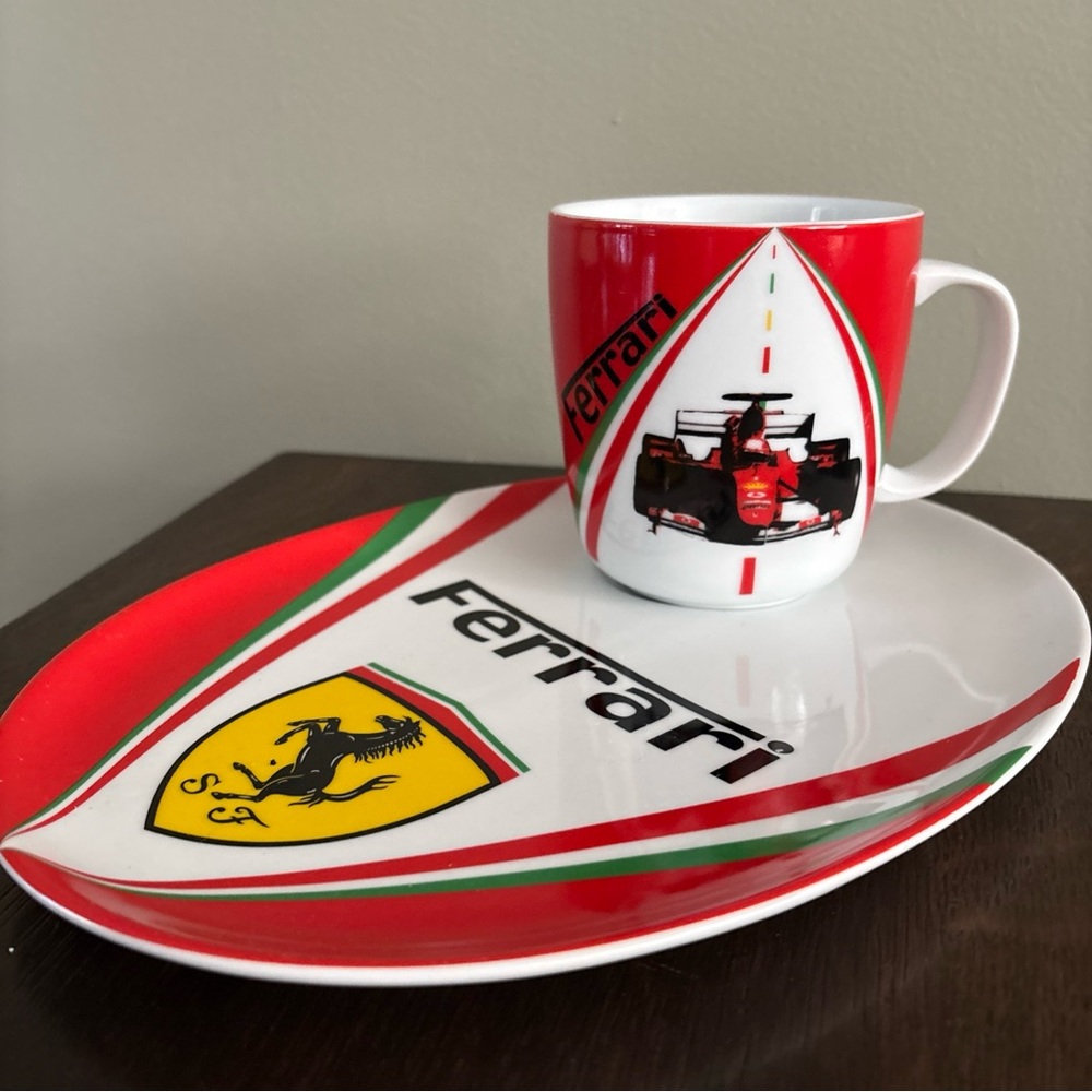 Ferrari Coffee Mug and Plate Licensed.